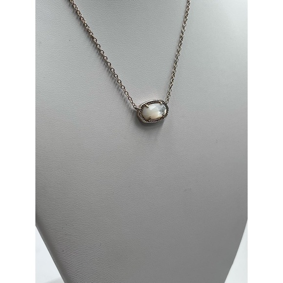 Kendra Scott Elisa Gold Plated Pendant Necklace Prong set Ivory Mother-of-Pearl - Picture 2 of 11